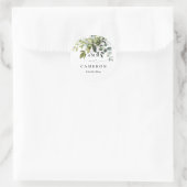 PixDezines Rustieke Waterverf Groen Eucalyptus C Ronde Sticker (Tas)