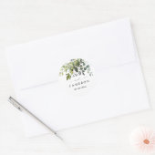 PixDezines Rustieke Waterverf Groen Eucalyptus C Ronde Sticker (Envelop)