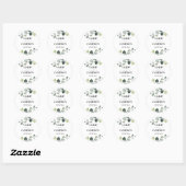 PixDezines Rustieke Waterverf Groene Beplanting Eu Ronde Sticker (Vel)