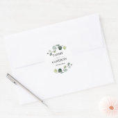 PixDezines Rustieke Waterverf Groene Beplanting Eu Ronde Sticker (Envelop)