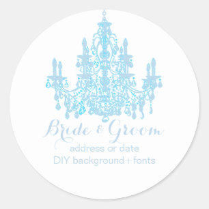PixDezines rustige blauwe kroonluchter Ronde Sticker