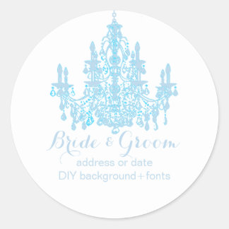 PixDezines rustige blauwe kroonluchter Ronde Sticker