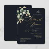 PixDezines Rustische Dollar Eucalyptus Navy n Goud Kaart (Voorkant / Achterkant)