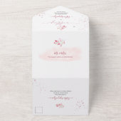 PixDezines Rustische Waterverf Blush Gum Eucalyptu All In One Uitnodiging (Buitenkant)