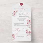 PixDezines Rustische Waterverf Blush Gum Eucalyptu All In One Uitnodiging (Binnen)