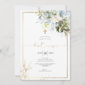 PixDezines Rustische Waterverf Eucalyptus Baptisme Kaart (Voorkant)