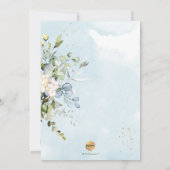 PixDezines Rustische Waterverf Eucalyptus Baptisme Kaart (Achterkant)