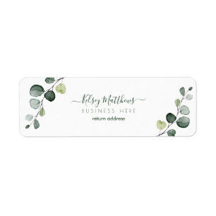 PixDezines Rusttic Waterverf Greenery Eucalyptus Etiket