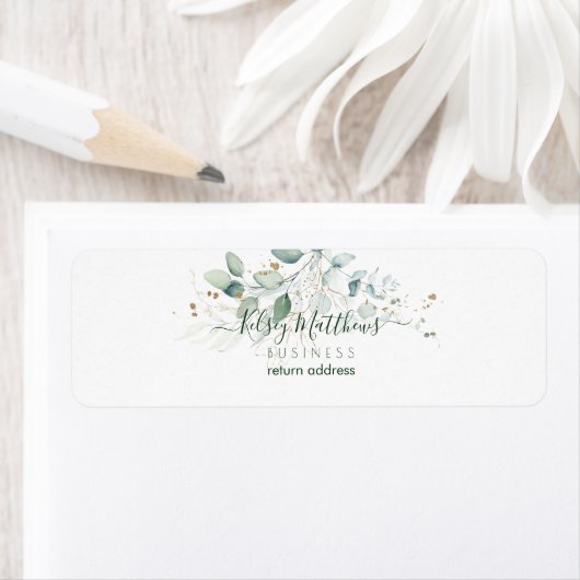 PixDezines Rusttic Waterverf Greenery Eucalyptus Etiket (Insitu)