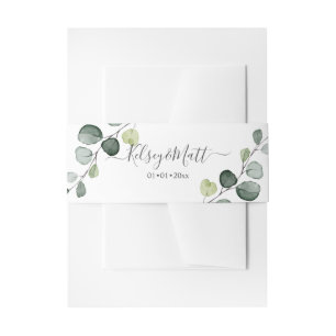 PixDezines Rusttic Waterverf Greenery Eucalyptus Uitnodigingen Wikkel