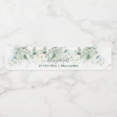 PixDezines Rusttic Waterverf Greenery Eucalyptus Waterfles Etiket (Enkel label)