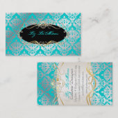 PixDezines sabine damask Visitekaartje (Voorkant / Achterkant)