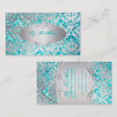 PixDezines sabine damast/faux glitter Visitekaartje (Voorkant / Achterkant)