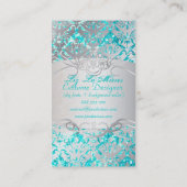 PixDezines sabine damast/faux glitter Visitekaartje (Achterkant)