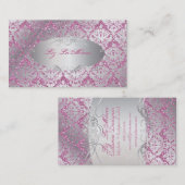 PixDezines sabine damast/faux glitter Visitekaartje (Voorkant / Achterkant)