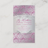 PixDezines sabine damast/faux glitter Visitekaartje (Achterkant)