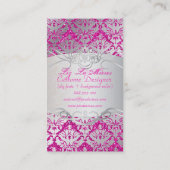 PixDezines sabine damast/faux glitter Visitekaartje (Achterkant)