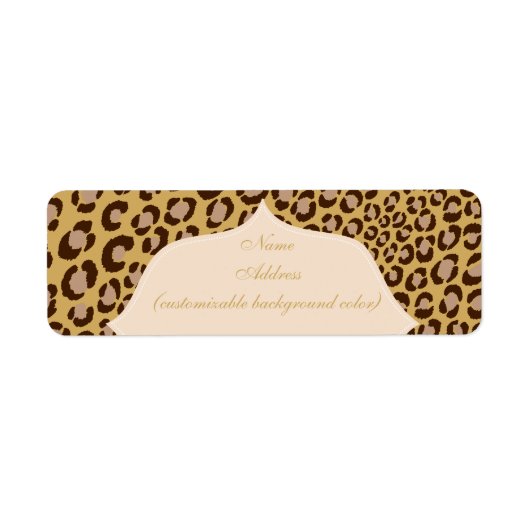 PixDezines Safari, bruin + bruin, Luipaard Etiket (Voorkant)