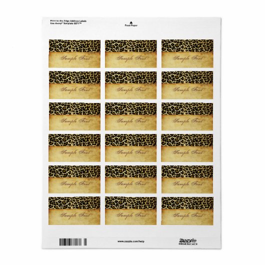 PixDezines Safari,  cheeta Etiket (Full Sheet)