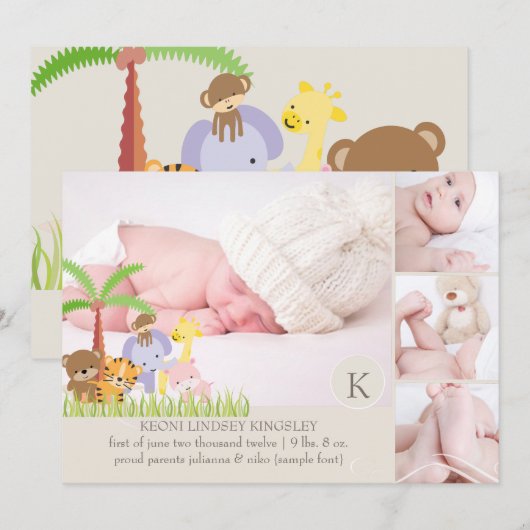 PixDezines safari oerwoud fotosjabloon Aankondiging (Voorkant / Achterkant)