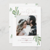 PixDezines SAGE, GROEN DE DATUM OPSLAAN Save The Date (Voorkant / Achterkant)