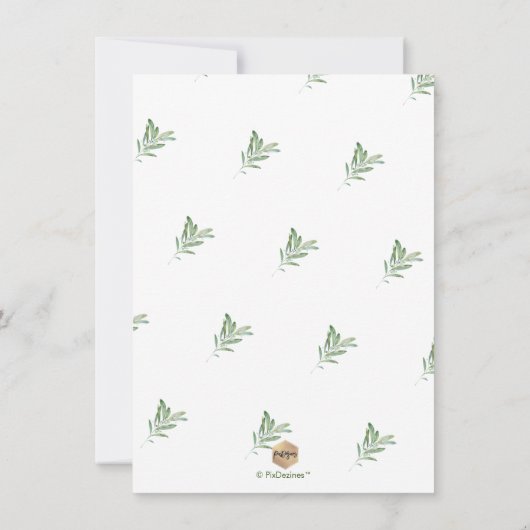 PixDezines SAGE, GROEN DE DATUM OPSLAAN Save The Date (Achterkant)