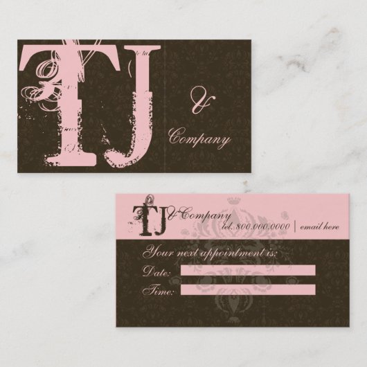 PixDezines Salon Appointment Card... as van de sta Afsprakenkaartje (Voorkant / Achterkant)