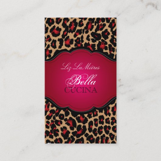 PixDezines Sassy cheetah print/doe-het-zelf achter Visitekaartje (Voorkant)