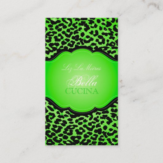 PixDezines Sassy cheetah print/doe-het-zelf achter Visitekaartje (Voorkant)