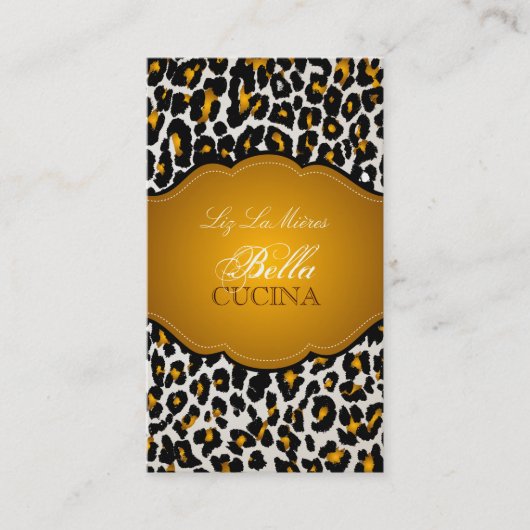 PixDezines Sassy cheetah print/doe-het-zelf achter Visitekaartje (Voorkant)