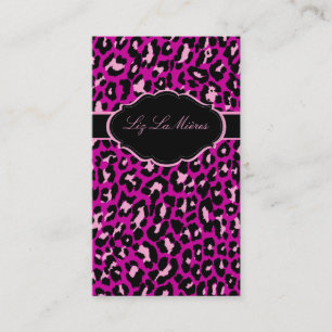 PixDezines Sassy cheetah print/roze/diy achtergron Visitekaartje