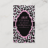 PixDezines Sassy cheetah print/roze+zwart Visitekaartje (Achterkant)