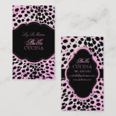 PixDezines Sassy cheetah print/roze+zwart Visitekaartje (Voorkant / Achterkant)
