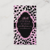 PixDezines Sassy cheetah print/roze+zwart Visitekaartje (Achterkant)