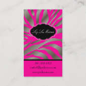 PixDezines Sassy zebra patroon/DIY kleur/hot pink Visitekaartje (Achterkant)