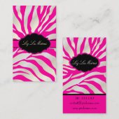 PixDezines Sassy zebra patroon/DIY kleur/hot pink Visitekaartje (Voorkant / Achterkant)
