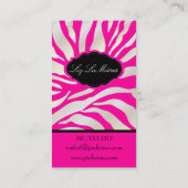 PixDezines Sassy zebra patroon/DIY kleur/hot pink Visitekaartje (Achterkant)