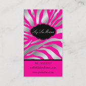 PixDezines Sassy zebra patroon/DIY kleur/hot pink Visitekaartje (Achterkant)