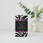 PixDezines Sassy zebra print Visitekaartje (Staand voorkant)