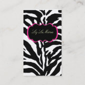 PixDezines Sassy zebra print Visitekaartje (Achterkant)