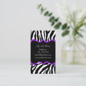 PixDezines Sassy zebra print Visitekaartje (Staand voorkant)