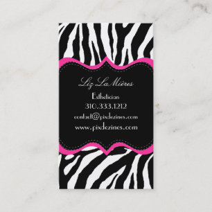 PixDezines Sassy zebra print Visitekaartje