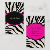 PixDezines Sassy zebrapatroon/DIY kleur/zwart Visitekaartje (Voorkant / Achterkant)