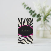 PixDezines Sassy zebrapatroon/DIY kleur/zwart Visitekaartje (Staand voorkant)