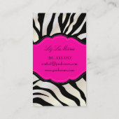 PixDezines Sassy zebrapatroon/DIY kleur/zwart Visitekaartje (Achterkant)