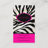 PixDezines Sassy zebrapatroon/DIY kleur/zwart Visitekaartje (Achterkant)