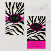 PixDezines Sassy zebrapatroon/DIY kleur/zwart Visitekaartje (Voorkant / Achterkant)