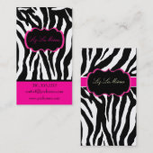 PixDezines Sassy zebraprint/hot pink+black Visitekaartje (Voorkant / Achterkant)