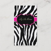 PixDezines Sassy zebraprint/hot pink+black Visitekaartje (Achterkant)