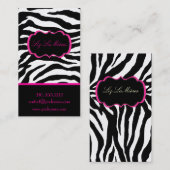 PixDezines Sassy zebraprint/hot pink+black Visitekaartje (Voorkant / Achterkant)